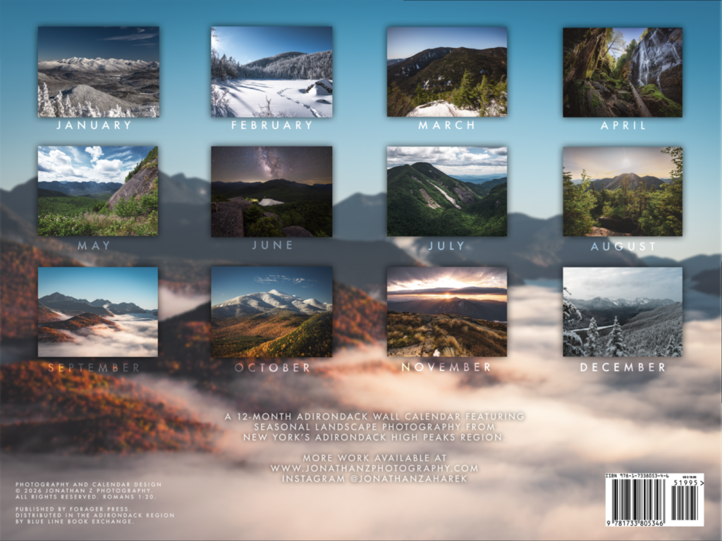 High Peaks Calendar Back Cover