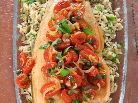 trout and tomatoes